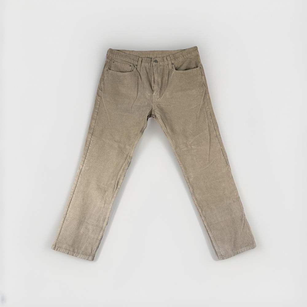 Levi's 502 Series Straight Jeans Beige Corduroy 5-Pocket Medium Wash Men
